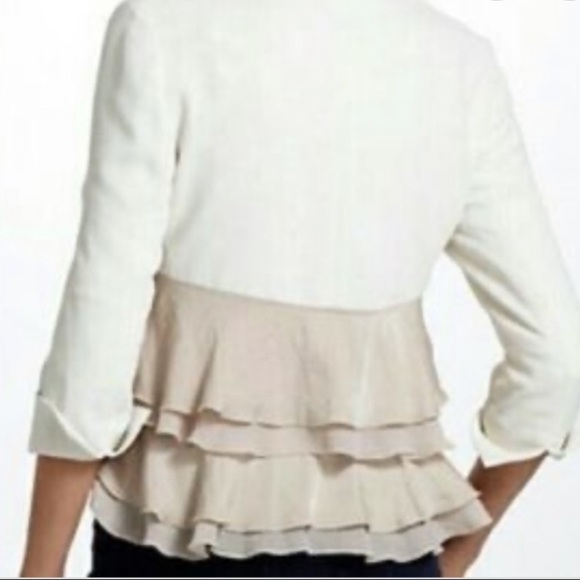 Elevenses pink & cream ruffle crop jacket 4 - Picture 2 of 9